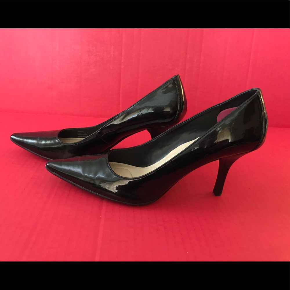 Calvin Klein Black Patent Leather Dolly Heels